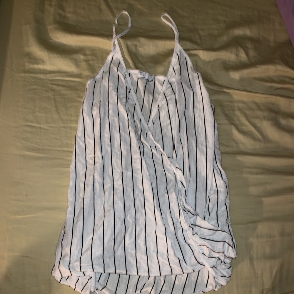 Striped wrap top